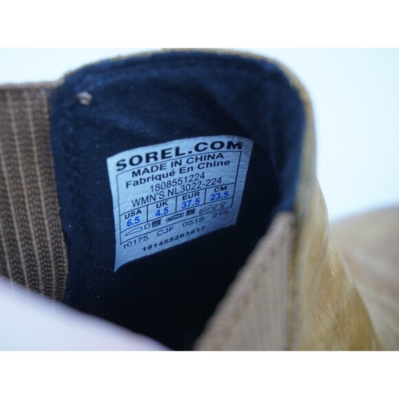 Sorel Brown Leather Joan Of Arctic Wedge II Chelsea Camel Size 6.5 NL3022-224 - Picture 5 of 7